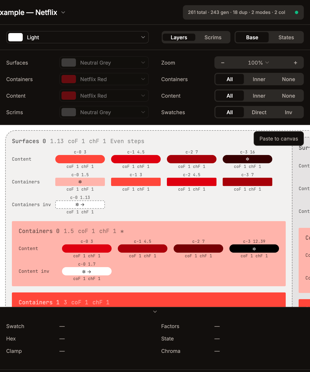 Preview in Verbose verbosity — full c-N and coF/chF labels, 96-px swatches