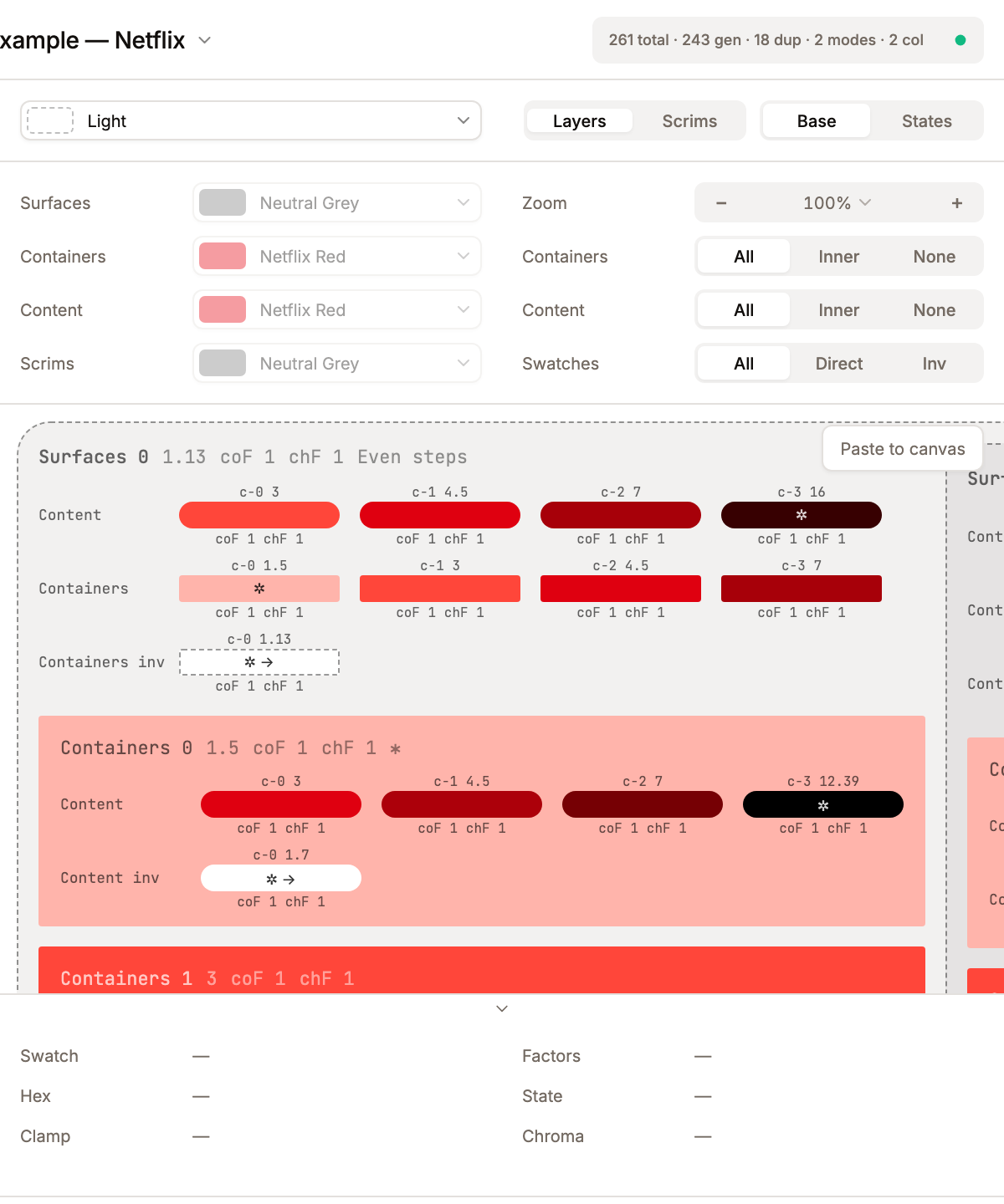 Preview in Verbose verbosity — full c-N and coF/chF labels, 96-px swatches